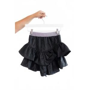 NEW LITTLE OLIN girl's ruffle snake skin skirt in black